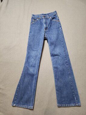 Vintage 70s 80s GWG Girls Flare Jeans Size 12 Made in Canada Medium Wash